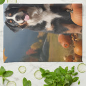 スイス素晴らしマウンテンパップオータムデライトカボチャ キッチンタオル (折り畳み)