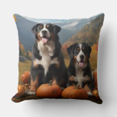 スイス素晴らしマウンテンパップオータムデライトカボチャ クッション (正面)