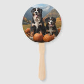 スイス素晴らしマウンテンパップオータムデライトカボチャ ハンドファン (裏面)