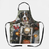 スイス素晴らしマウンテンライディングオートバイクリスマス エプロン (正面)