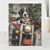 スイス素晴らしマウンテンライディングオートバイクリスマス カード (正面)