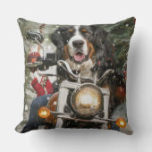 スイス素晴らしマウンテンライディングオートバイクリスマス クッション (正面)