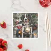 スイス素晴らしマウンテンライディングオートバイクリスマス スタンダードカクテルナプキン (インサイチュ)