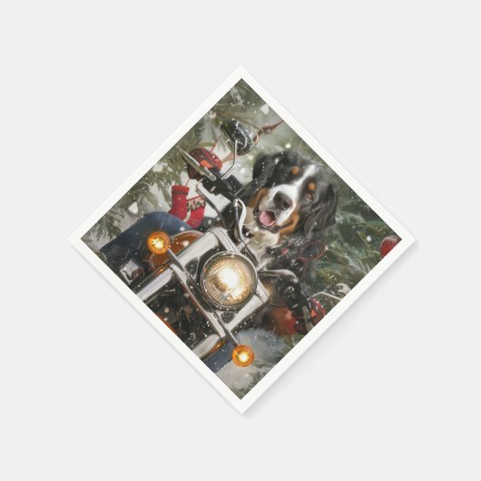 スイス素晴らしマウンテンライディングオートバイクリスマス スタンダードカクテルナプキン (角)