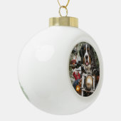 スイス素晴らしマウンテンライディングオートバイクリスマス セラミックボールオーナメント (左)