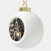 スイス素晴らしマウンテンライディングオートバイクリスマス セラミックボールオーナメント (右)