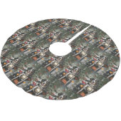 スイス素晴らしマウンテンライディングオートバイクリスマス ブラッシュドポリエステルツリースカート (アングル)