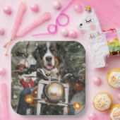 スイス素晴らしマウンテンライディングオートバイクリスマス ペーパープレート (パーティー)