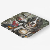 スイス素晴らしマウンテンライディングオートバイクリスマス ペーパープレート (傾斜あり)