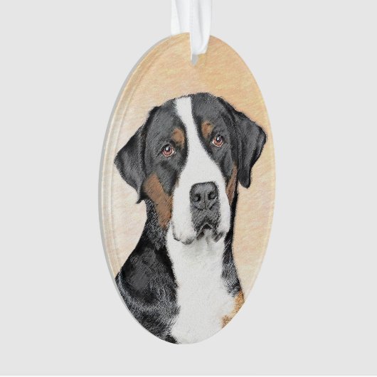 スイス素晴らしマウンテン絵画ドッグズ – オリジナルアート オーナメント (正面)