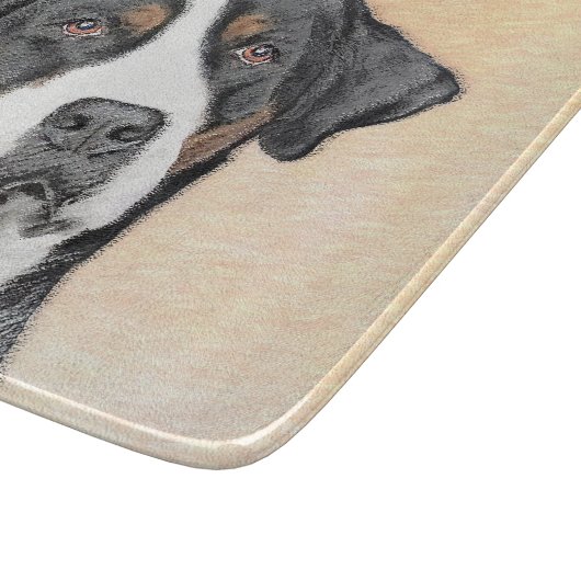 スイス素晴らしマウンテン絵画ドッグズ – オリジナルアート カッティングボード (角)