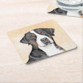 スイス素晴らしマウンテン絵画ドッグズ – オリジナルアート スクエアペーパーコースター (アングル)