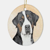 スイス素晴らしマウンテン絵画ドッグズ – オリジナルアート セラミックオーナメント (左)