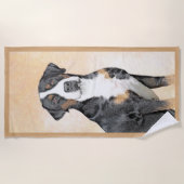 スイス素晴らしマウンテン絵画ドッグズ – オリジナルアート ビーチタオル (正面)