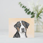 スイス素晴らしマウンテン絵画ドッグズ – オリジナルアート ポストカード (スタンド正面)