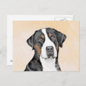 スイス素晴らしマウンテン絵画ドッグズ – オリジナルアート ポストカード (正面/裏面)