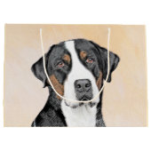 スイス素晴らしマウンテン絵画ドッグズ – オリジナルアート ラージペーパーバッグ (裏面)