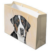 スイス素晴らしマウンテン絵画ドッグズ – オリジナルアート ラージペーパーバッグ (裏面アングル)