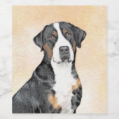 スイス素晴らしマウンテン絵画ドッグズ – オリジナルアート ワインラベル (シングルラベル)