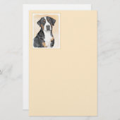 スイス素晴らしマウンテン絵画ドッグズ – オリジナルアート 便箋 (正面/裏面)