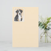 スイス素晴らしマウンテン絵画ドッグズ – オリジナルアート 便箋 (スタンド正面)