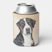 スイス素晴らしマウンテン絵画ドッグズ – オリジナルアート 缶クーラー (缶裏面)