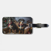 スイス素晴らしマウンテン雪そりクリスマス ラゲッジタグ (裏面横)