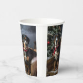 スイス素晴らしマウンテン雪そりクリスマス 紙コップ (右)