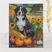 スイス素晴らし山秋の収穫感謝祭 カード (黄色い花)