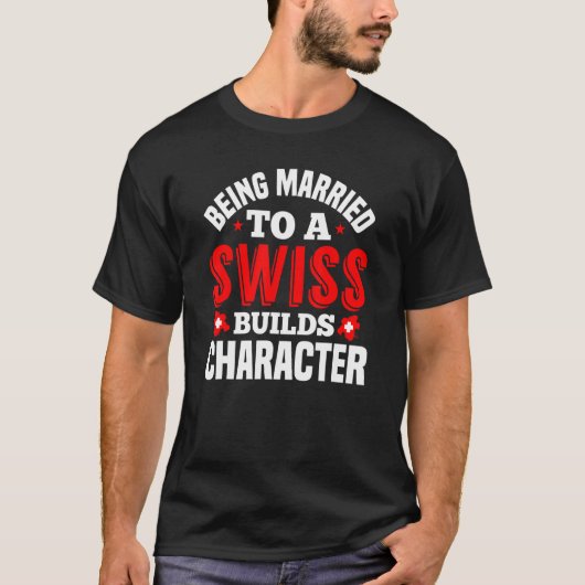 スイス結婚したのビルドキャラクタースイッツァーへ Tシャツ (正面)