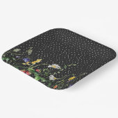 スイス縁どの点のワイルドフラワー ペーパープレート (傾斜あり)