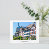 スイス美しい古い木造りの家 ポストカード (スタンド正面)