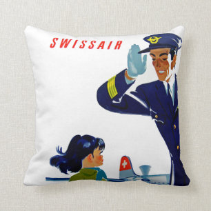 スイス航空の小さな女の子 クッション