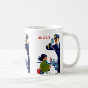 スイス航空の小さな女の子 コーヒーマグカップ