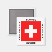 スイス言語国旗の四角い磁石 マグネット (正面/裏面)