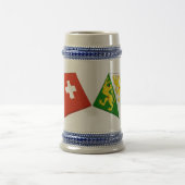 スイス連邦共和国およびThurgauの旗 ビールジョッキ (中央)