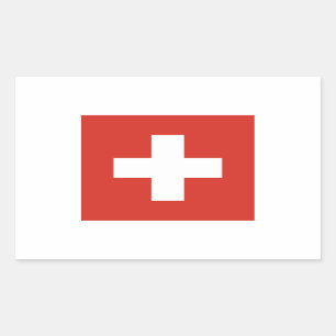 スイス連邦共和国かスイスの旗 長方形シール