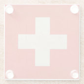 スイス連邦共和国のグランジな主権国の旗 ガラスコースター (裏面)