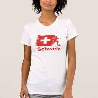 スイス連邦共和国のサッカーの旗 Tシャツ