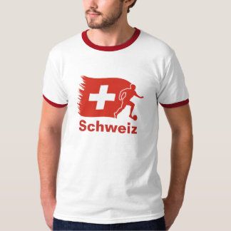 スイス連邦共和国のサッカーの旗 Tシャツ