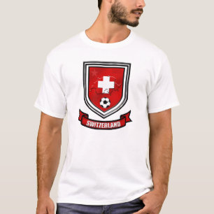 スイス連邦共和国のサッカーの盾のスイスの頂上のプレゼント Tシャツ