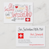 スイス連邦共和国のスイスのテーマの観光事業の名刺 名刺 (正面/裏面)
