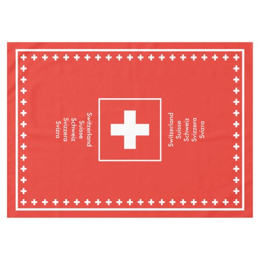 スイス連邦共和国のスイスの国家的記念日の旗 テーブルクロス (正面(横))