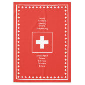 スイス連邦共和国のスイスの国家的記念日の旗 テーブルクロス (正面)