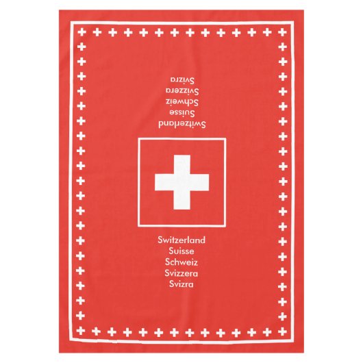 スイス連邦共和国のスイスの国家的記念日の旗 テーブルクロス (正面)
