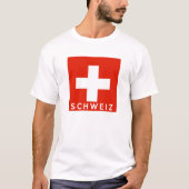 スイス連邦共和国のスイスの旗の国のschweizの文字の名前 tシャツ (正面)