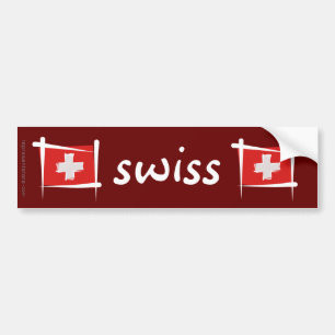 スイス連邦共和国のブラシの旗 バンパーステッカー
