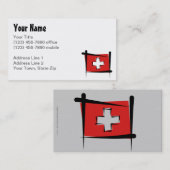 スイス連邦共和国のブラシの旗 名刺 (正面/裏面)