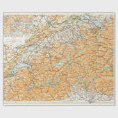 スイス連邦共和国のヴィンテージの地図 ラッピングペーパー (フラット)