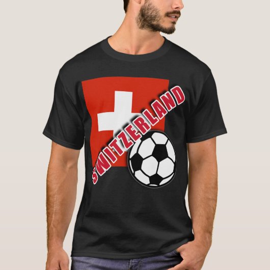 スイス連邦共和国の世界のサッカーファンのTシャツ Tシャツ (正面)